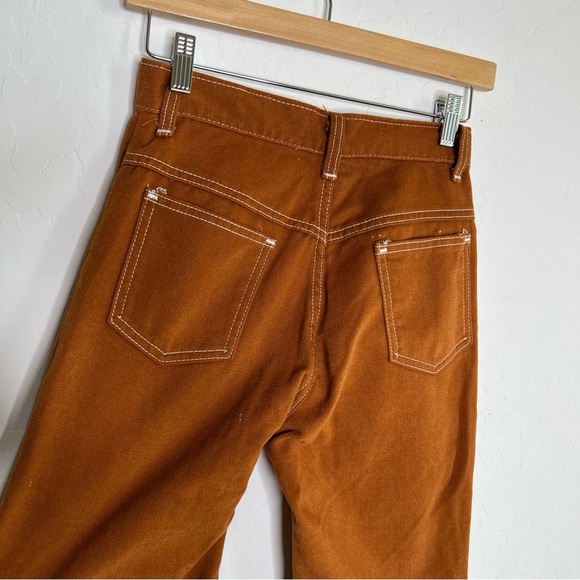 Vintage 60’s Burnt Orange Straight Flare Leg Retro Jean - Picture 5 of 5